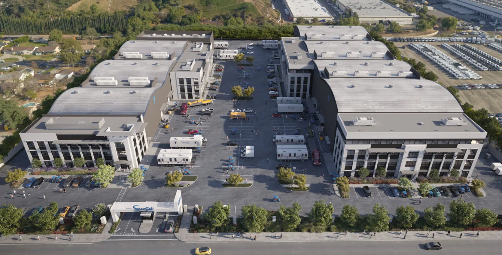 Sunset Studios Glenoak aerial view